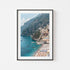 Positano Italian coastal village in black frame - Mediterranean landscape photography
