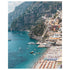 Positano Italy coastal village aerial view - Mediterranean postcard art print, unframed
