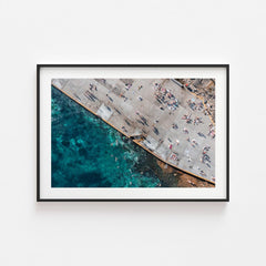 Sand Free Bathers Art Print-Print-Through Our Lens-Black Frame-Small-Landscape-Through Our Lens