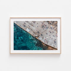 Sand Free Bathers Art Print-Print-Through Our Lens-Oak Frame-Small-Landscape-Through Our Lens