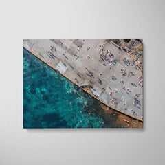 Sand Free Bathers Art Print-Print-Through Our Lens-Stretched Canvas-Small-Landscape-Through Our Lens