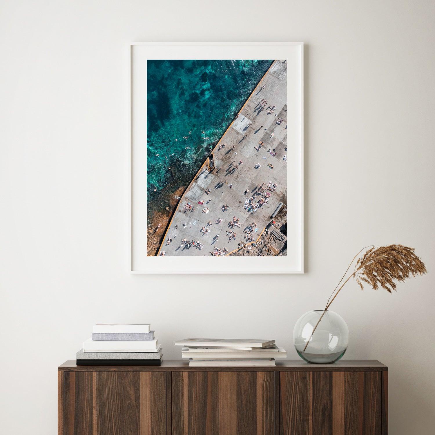 Sand Free Bathers Art Print-Print-Through Our Lens-White Frame-Small-Portrait-Through Our Lens