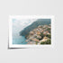 Positano coastal village landscape in white frame - Mediterranean seaside photography