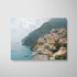 Positano Italian coastal village in white frame - Mediterranean landscape wall art