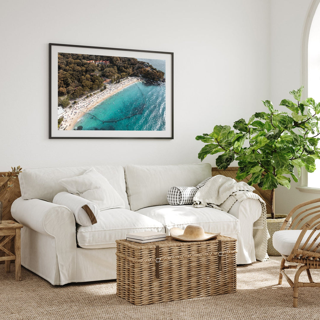 Nielsen Park Beach Black Framed Artwork Print