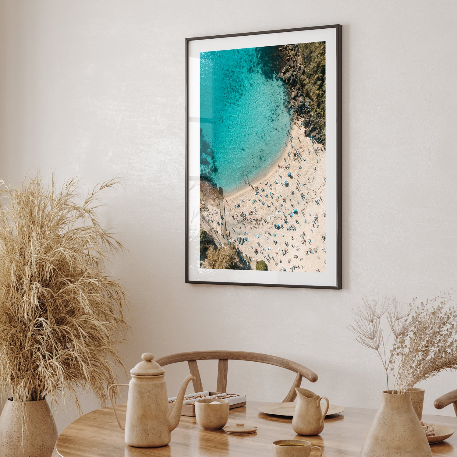 Shelly Haven seashell photography in black frame - coastal beach house wall art