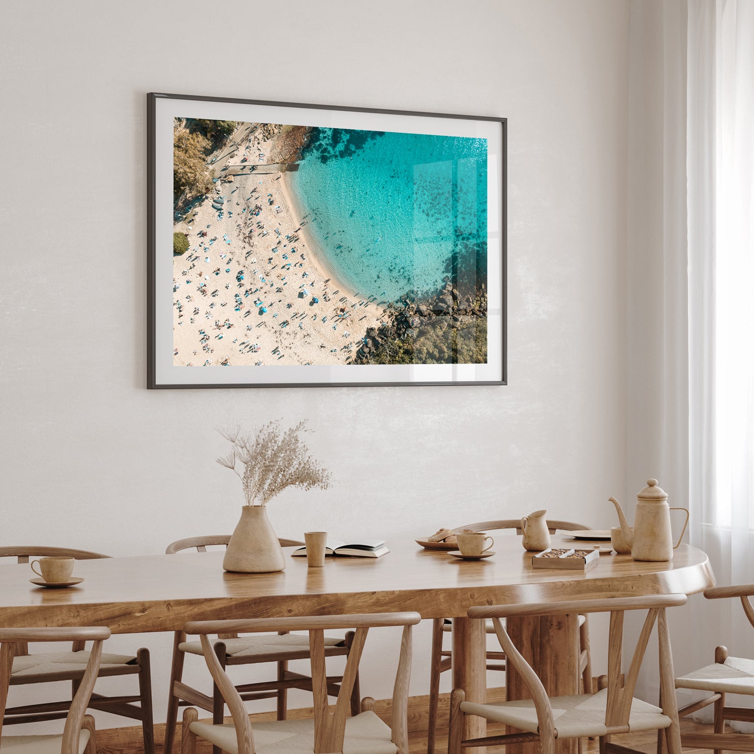 Shelly Haven seascape in black frame - coastal beach photography wall art