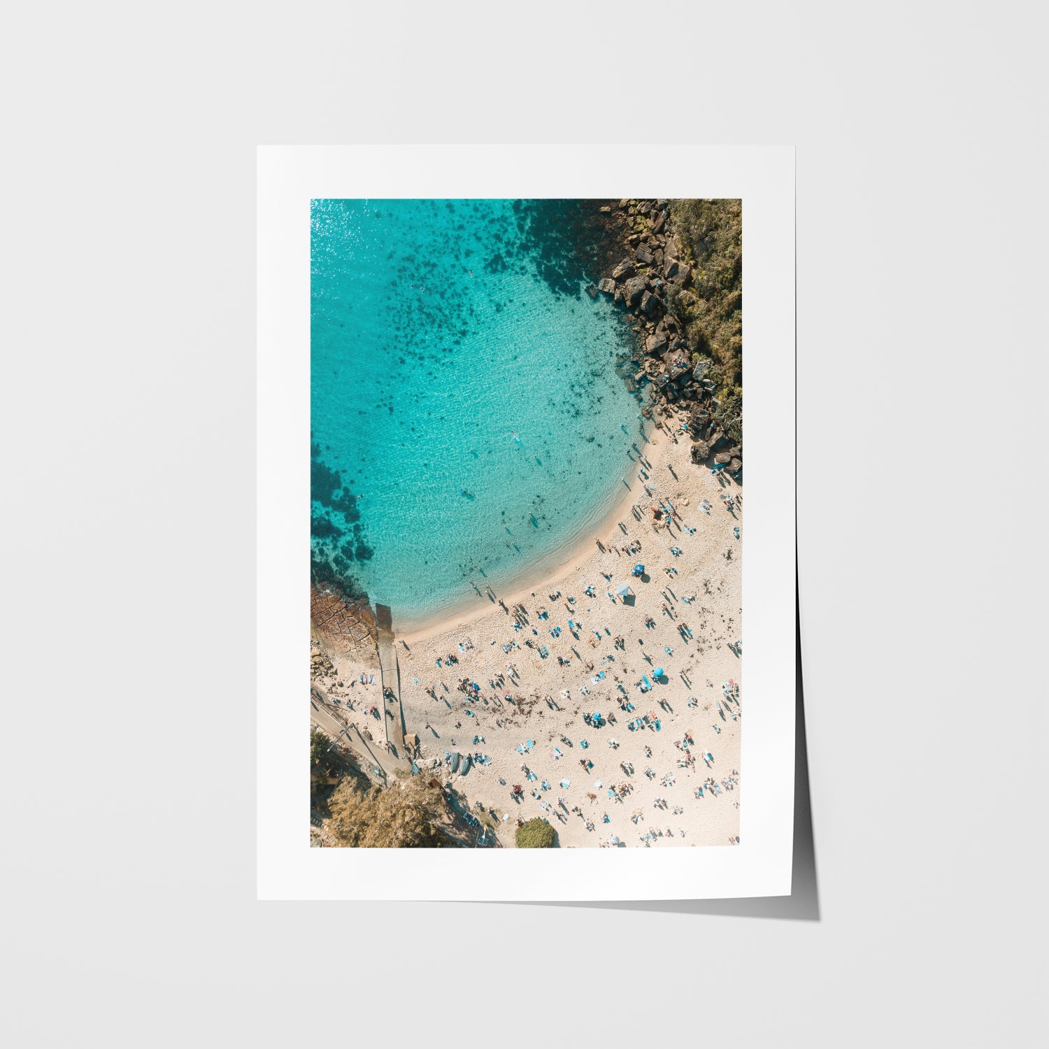 Shelly Haven seascape in white frame - coastal photography wall art for beach homes