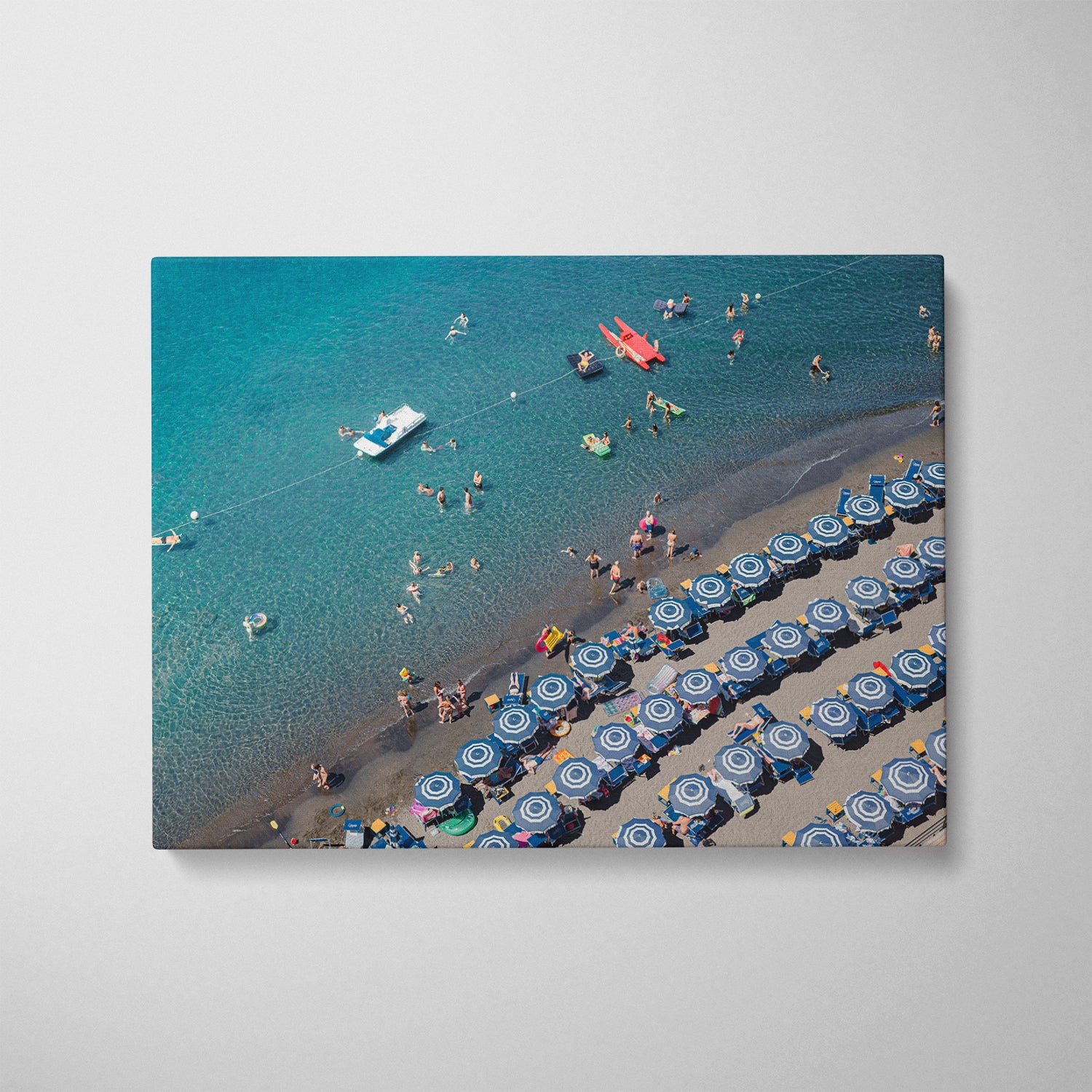 Sorrento Paradiso Italian coastal view in white frame - Mediterranean seascape wall art