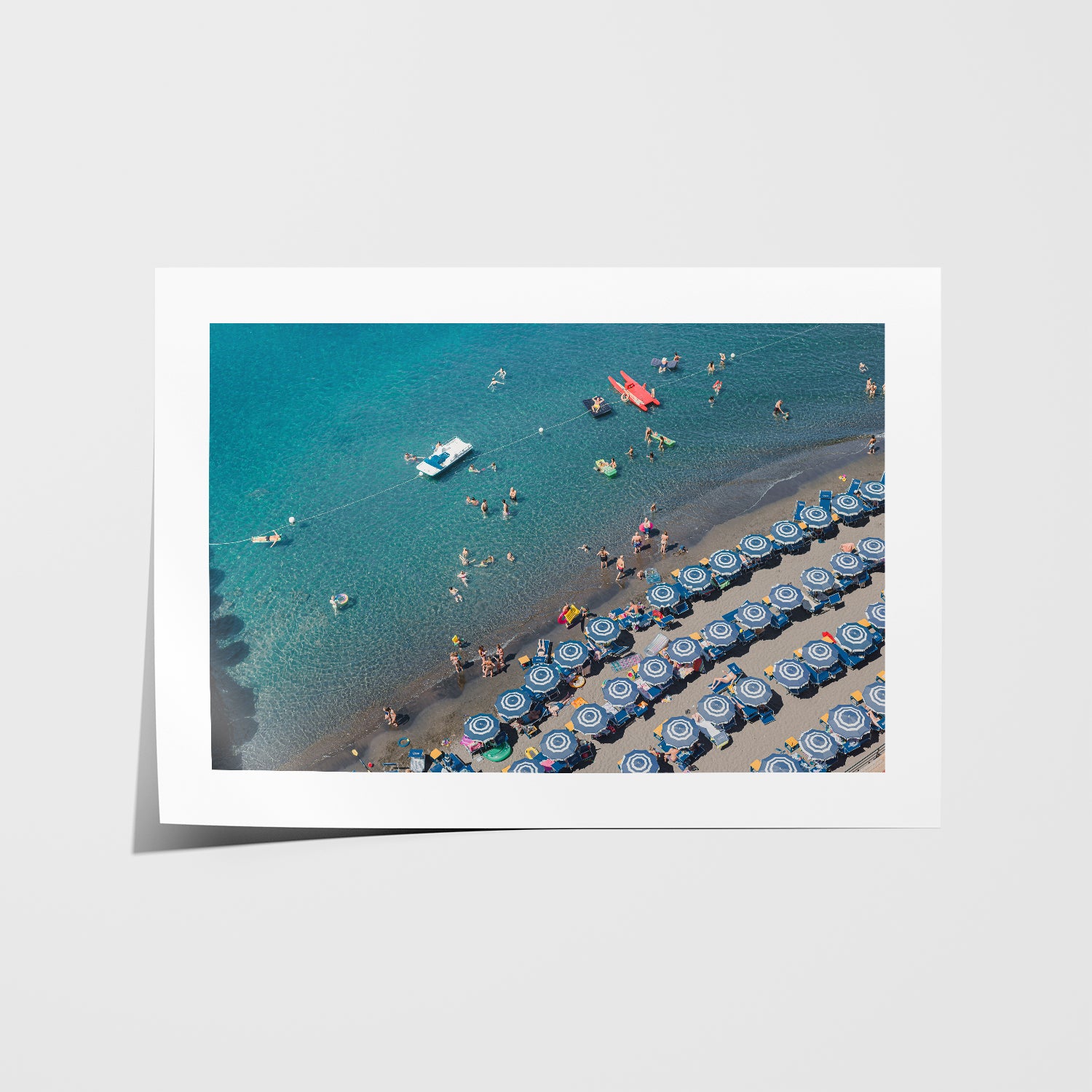 Sorrento Italian coastal landscape in white frame - Mediterranean seascape wall art print