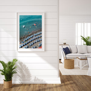 Sorrento Paradiso coastal landscape in white frame - Italian Amalfi Coast wall art