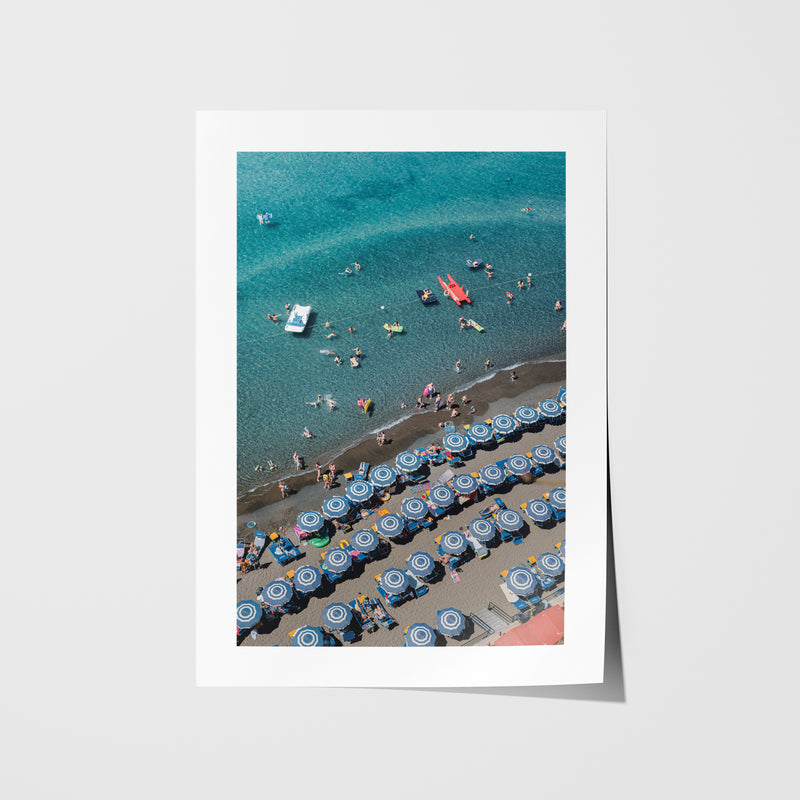 Sorrento Paradiso coastal landscape in white frame - Italian Amalfi Coast wall art