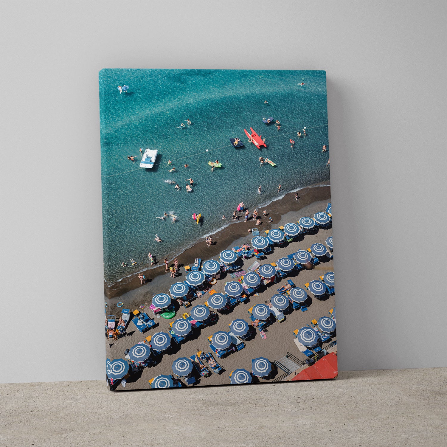 Sorrento Paradiso coastal landscape in white frame - Italian beach wall art