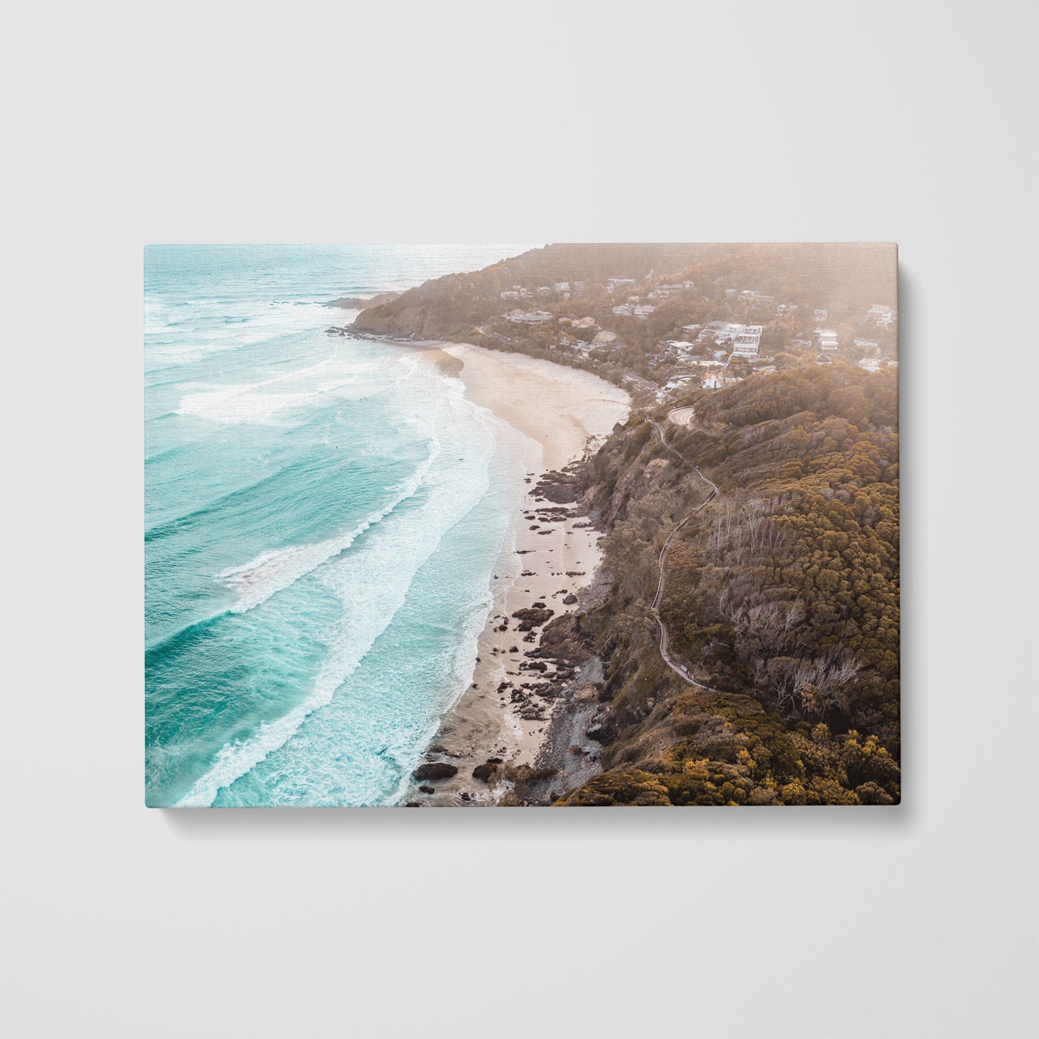 Sunrise at Wategos Art Print-Print-Through Our Lens-Stretched Canvas-Small-Through Our Lens