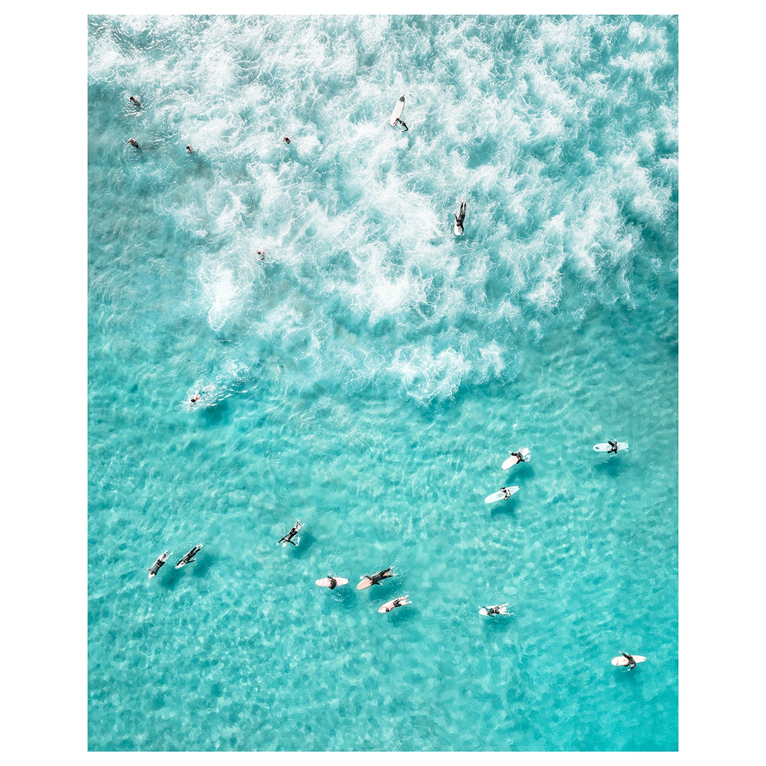 Gradient waves surf art print unframed - minimalist coastal wall art for modern homes