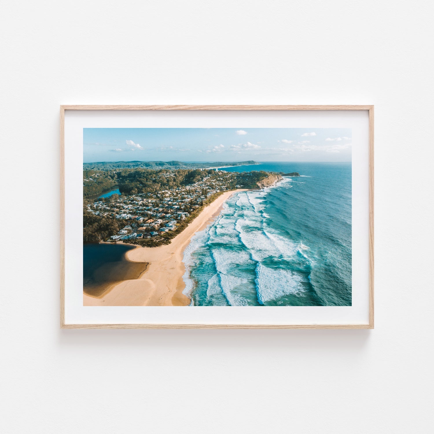 Swells at North Avoca Art Print-Print-Through Our Lens-Oak Frame-Small-Landscape-Through Our Lens