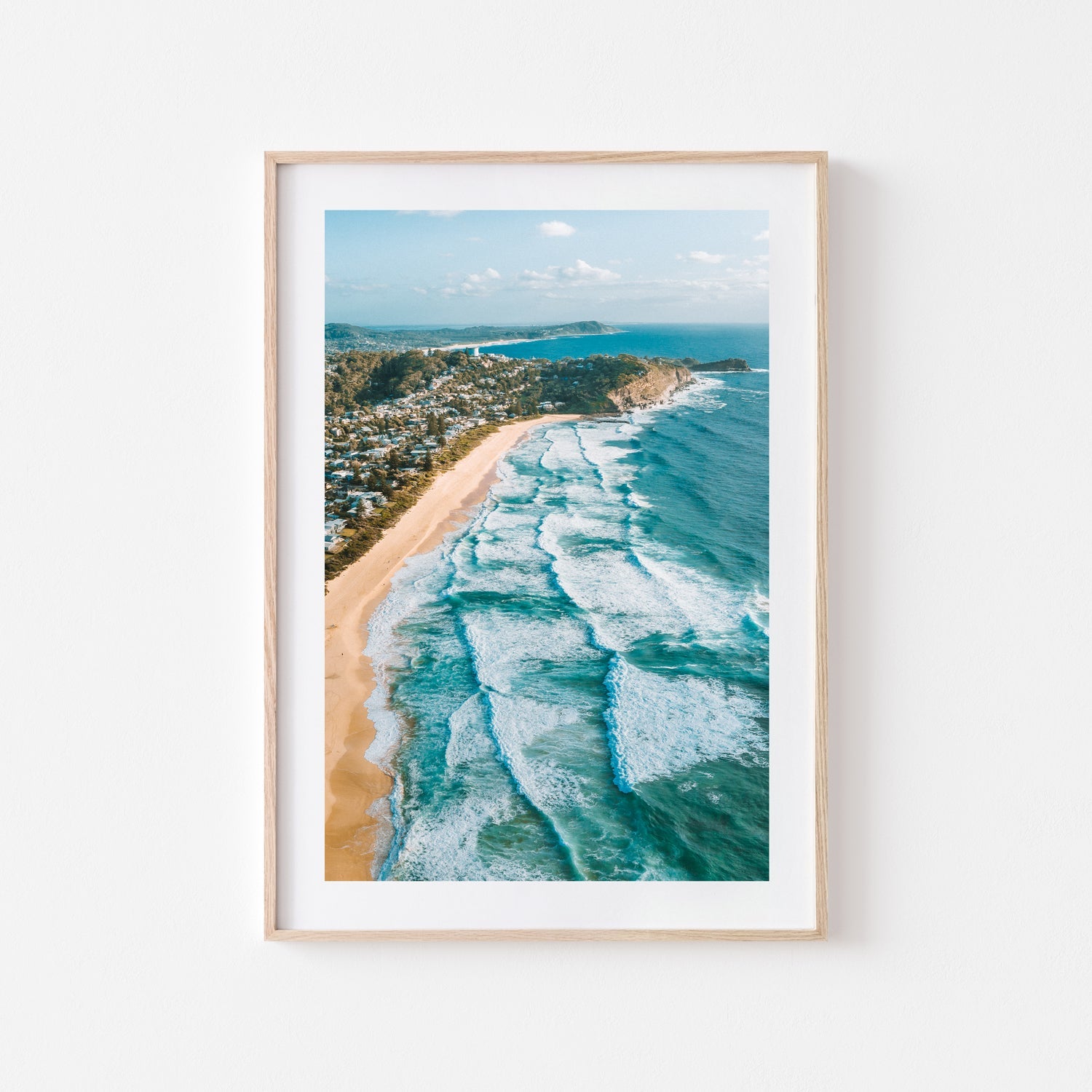 Swells at North Avoca Art Print-Print-Through Our Lens-Oak Frame-Small-Portrait-Through Our Lens