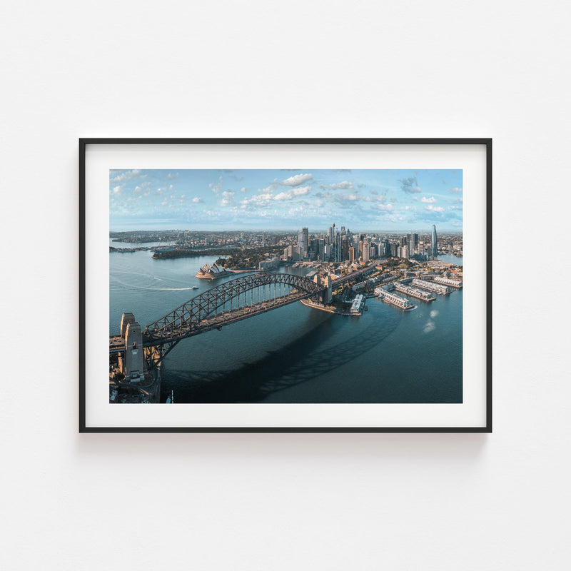 Sydney Skyline Art Print-Print-Through Our Lens-Black Frame-Small-Through Our Lens