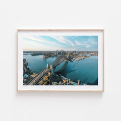 Over The Harbour Art Print-Print-Through Our Lens-Oak Frame-Small-Landscape-Through Our Lens