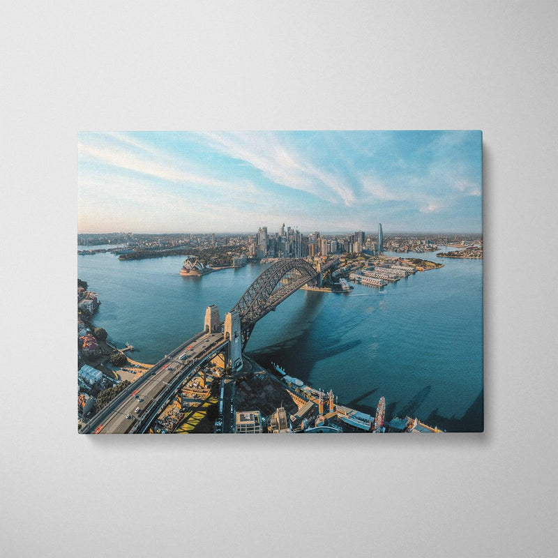 Over The Harbour Art Print-Print-Through Our Lens-Stretched Canvas-Small-Landscape-Through Our Lens