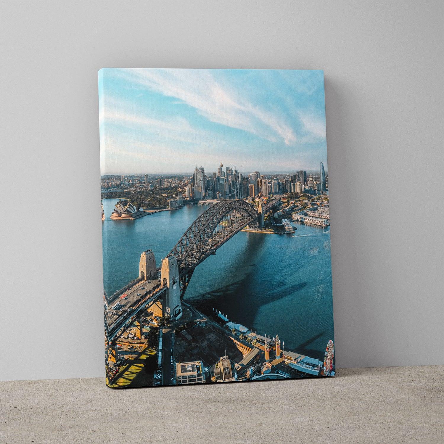 Over The Harbour Art Print-Print-Through Our Lens-Stretched Canvas-Small-Portrait-Through Our Lens