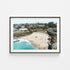 Tamarama aerial beach view in black frame - coastal landscape wall art for modern homes