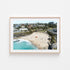 Tamarama Beach aerial view in oak frame - coastal landscape photography wall art