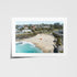 Tamarama Beach aerial view in white frame - Sydney coastal photography wall art