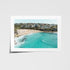 Tamarama Beach aerial landscape in white frame - Sydney coastal wall art