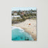 Tamarama Beach aerial view in white frame - coastal photography wall art