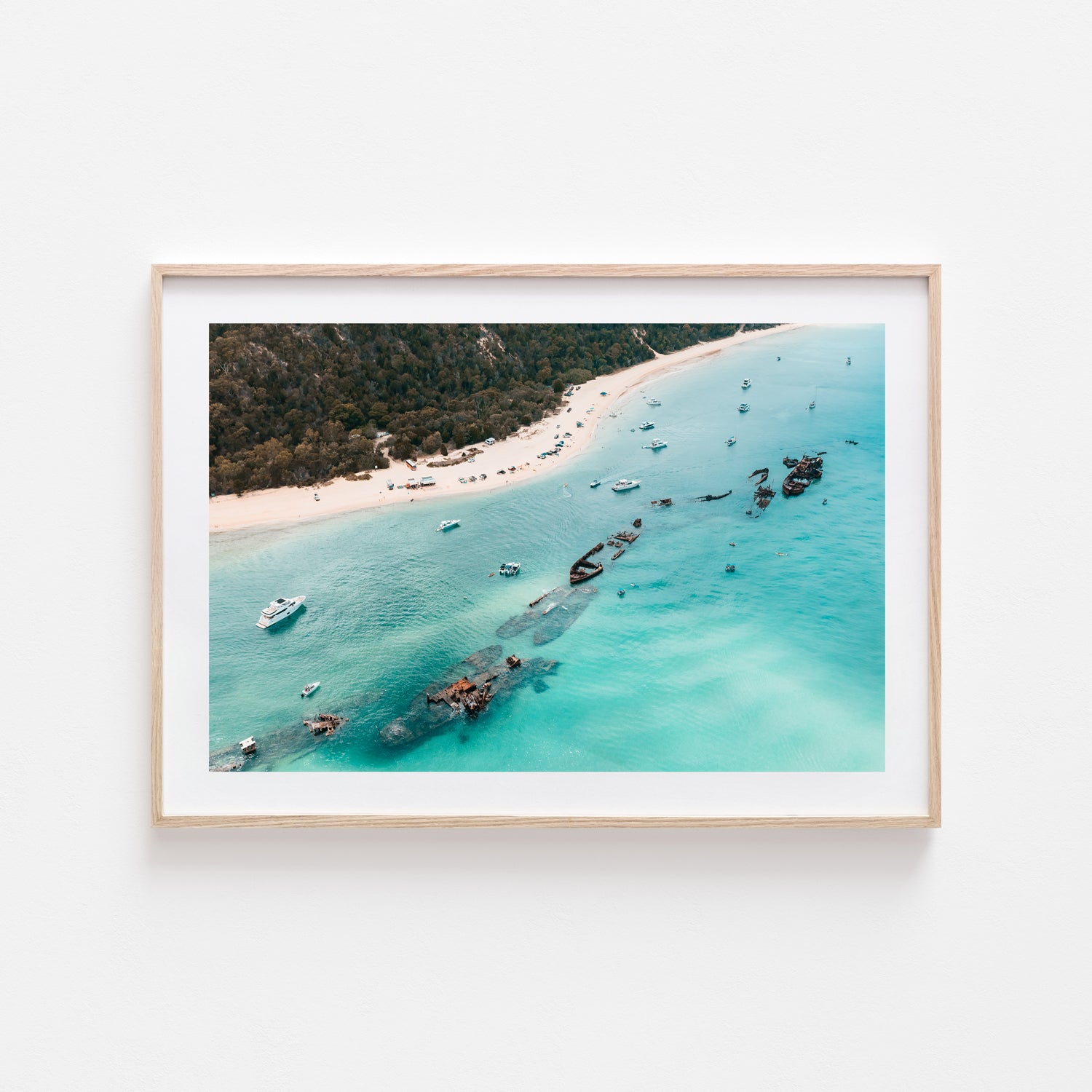 Tangalooma Views Art Print-Print-Through Our Lens-Oak Frame-Small-Landscape-Through Our Lens