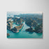 Ha Long Bay limestone islands aerial view in white frame - tropical landscape wall art
