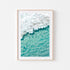Tranquil Surf Aerial View - Abstract Ocean Art Print in a Large Oak Frame