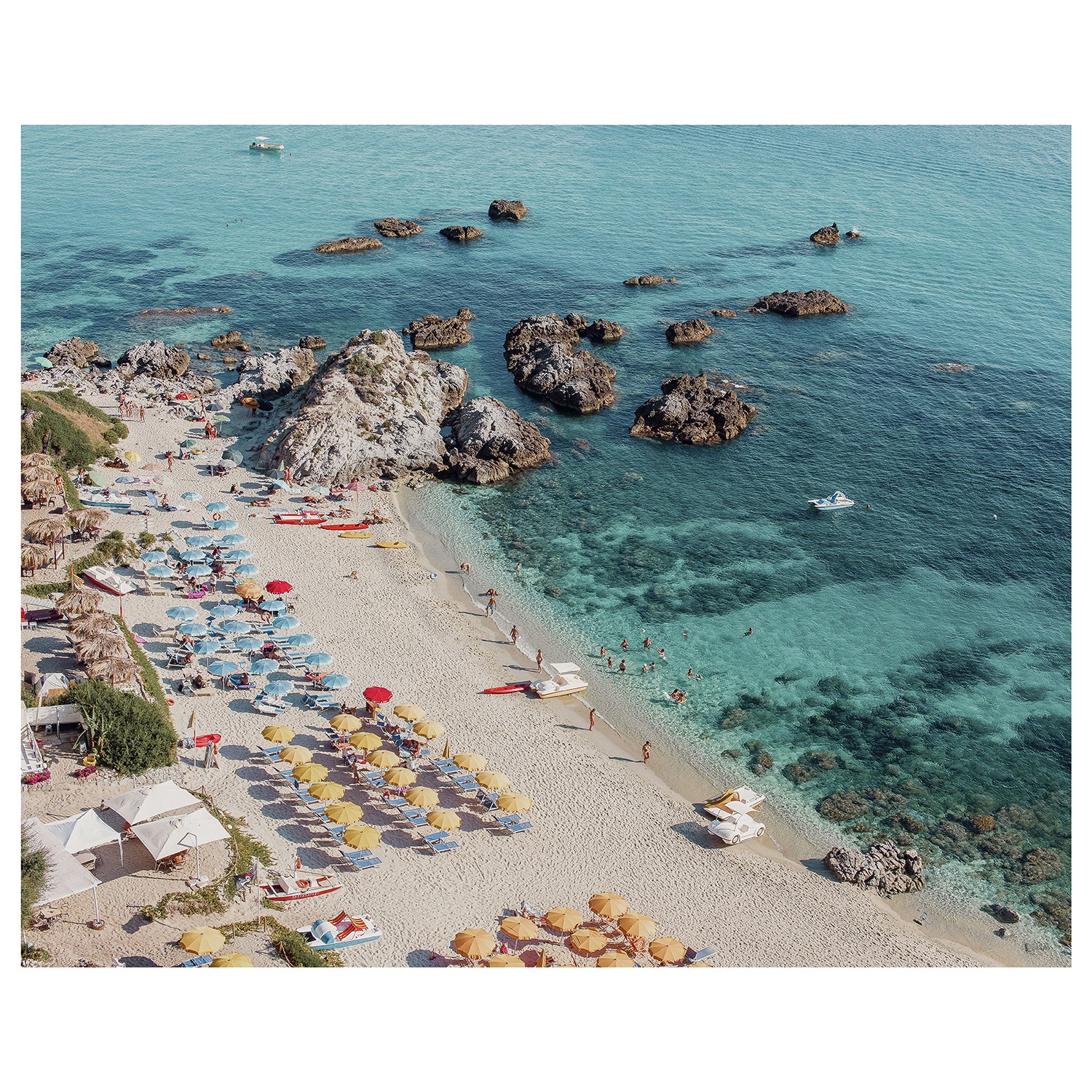 Positano coastal village aerial view - Mediterranean travel art print for coastal homes
