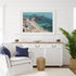 Positano coastal village landscape in white frame - Mediterranean seaside wall art