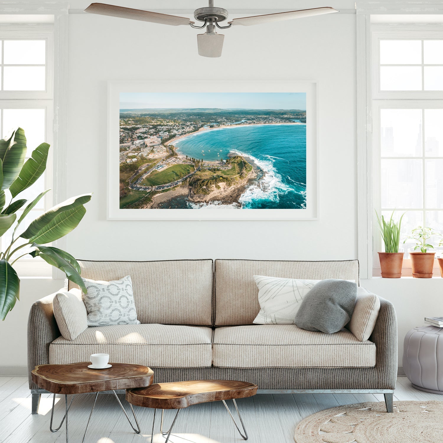 Views to Terrigal Art Print-Print-Through Our Lens-White Frame-Small-Landscape-Through Our Lens