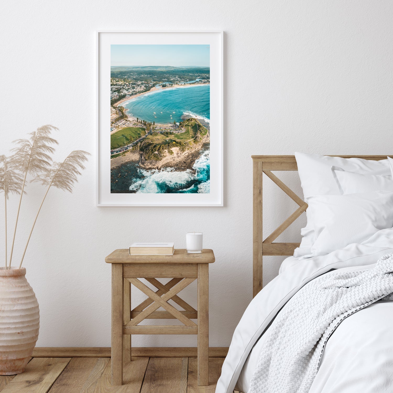 Views to Terrigal Art Print-Print-Through Our Lens-White Frame-Small-Portrait-Through Our Lens