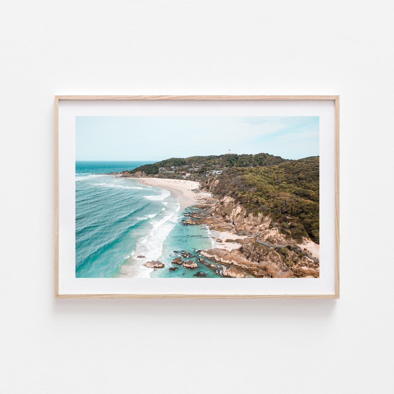 Wategos Views Art Print-Print-Through Our Lens-Oak Frame-Small-Through Our Lens