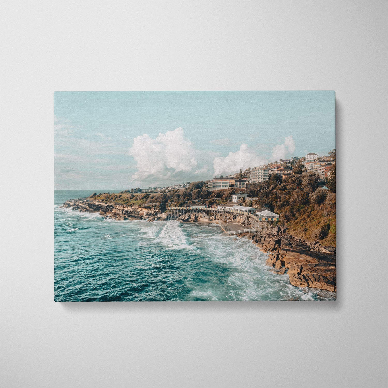 Wylies Beach swimming rock pool in white frame - Coogee coastal wall art